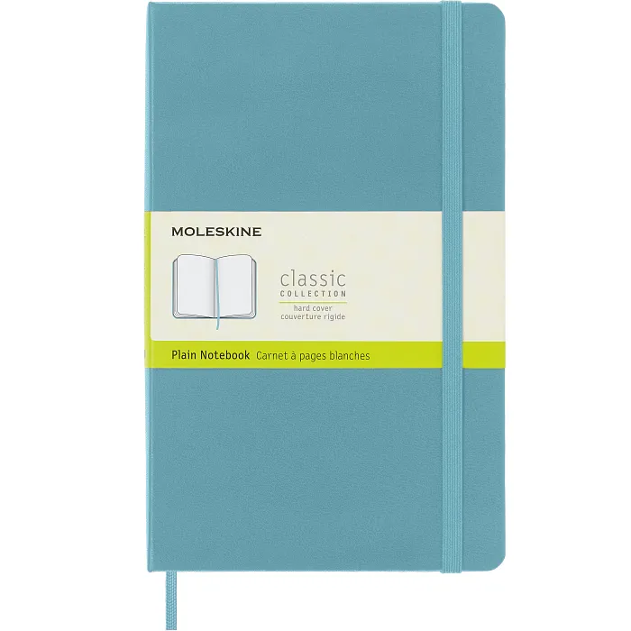 Libreta Clásica Grande Azul Arrecife Hoja Blanca Pasta Dura