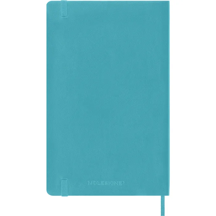 Libreta Clásica Grande Azul Arrecife Hoja Rayada Pasta Suave