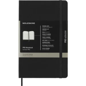 Libreta Profesional Grande Negra Pasta Dura — Portada Plana