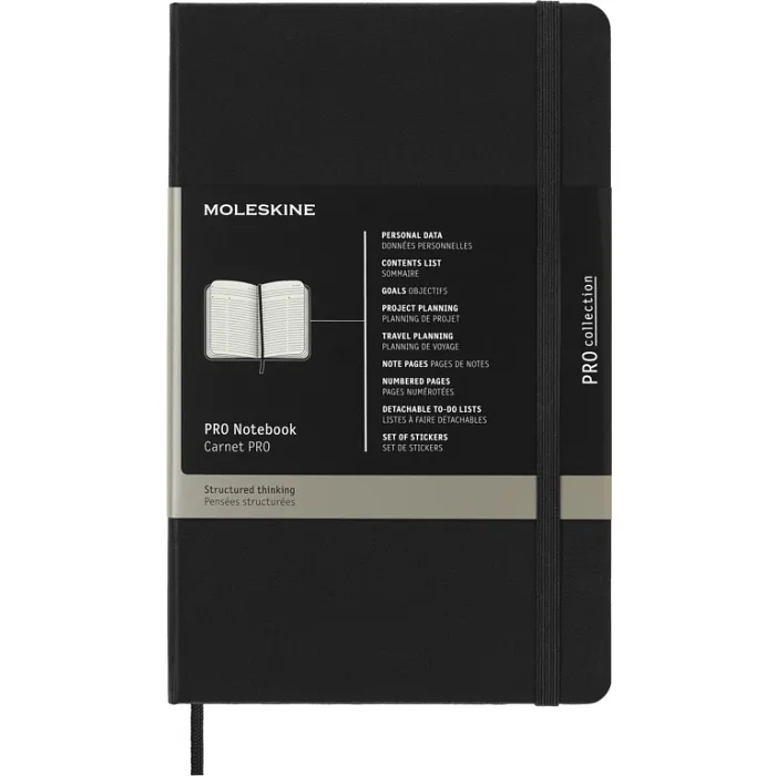 Libreta Profesional Grande Negra Pasta Dura
