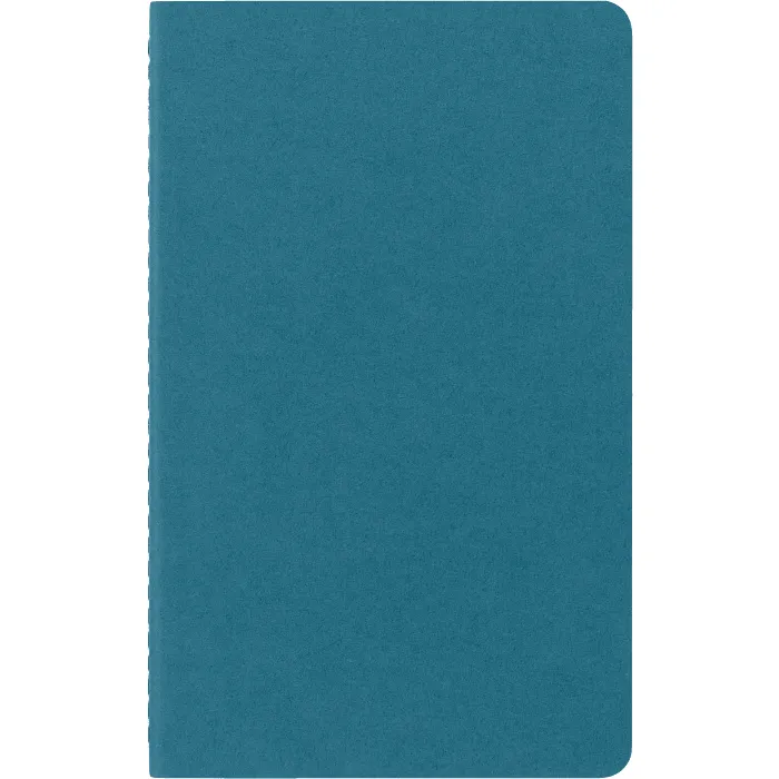 Set De 3 Libretas Grandes Azul Enérgico Hoja Rayada Pasta Suave