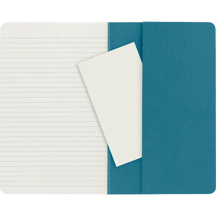 Set De 3 Libretas Grandes Azul Enérgico Hoja Rayada Pasta Suave