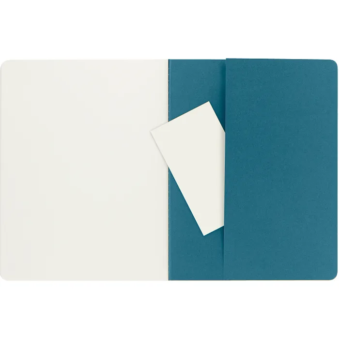 Set De 3 Libretas Extra Grandes Azul Enérgico Hoja Blanca Pasta Suave