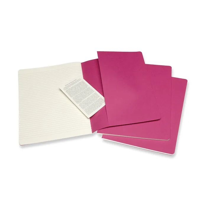 Set De 3 Libretas Extra Grandes Rosas Cinético Hoja Rayada Pasta Suave — Interior 3