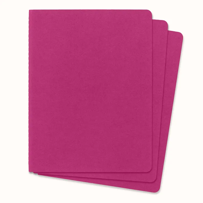 Set De 3 Libretas Extra Grandes Rosas Cinético Hoja Rayada Pasta Suave — Interior 4