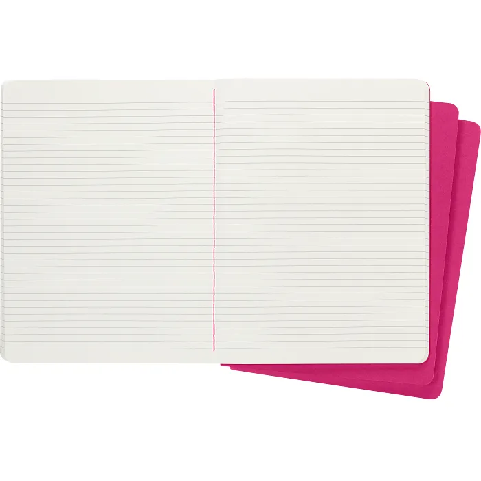 Set De 3 Libretas Extra Grandes Rosas Cinético Hoja Rayada Pasta Suave