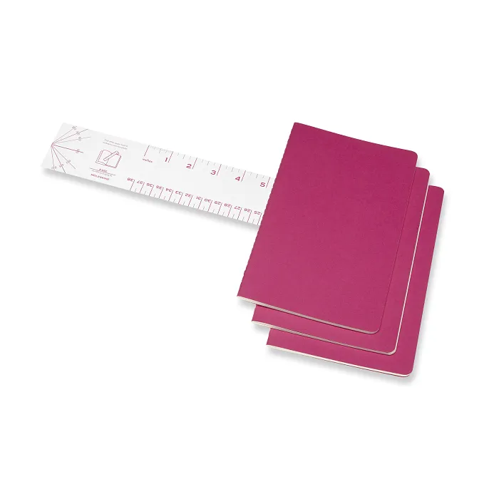 Set De 3 Libretas Grandes Rosas Cinético Hoja Blanca Pasta Suave — Interior 2