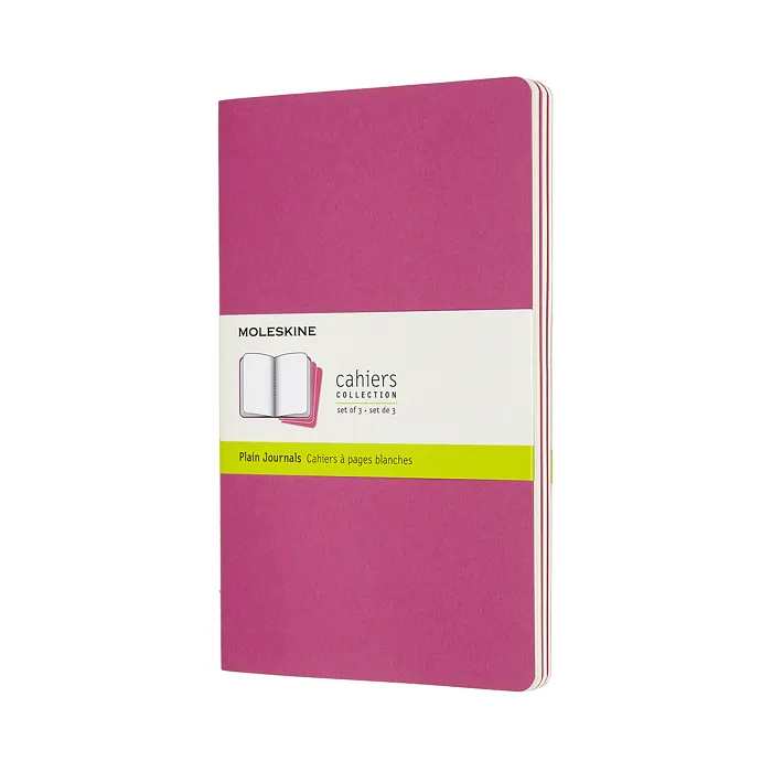 Set De 3 Libretas Grandes Rosas Cinético Hoja Blanca Pasta Suave