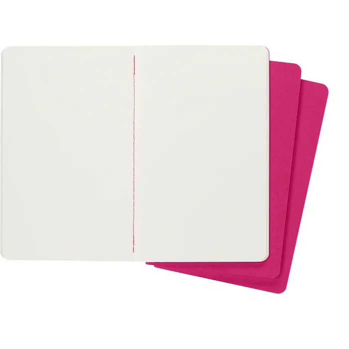Set De 3 Libretas Grandes Rosas Cinético Hoja Blanca Pasta Suave
