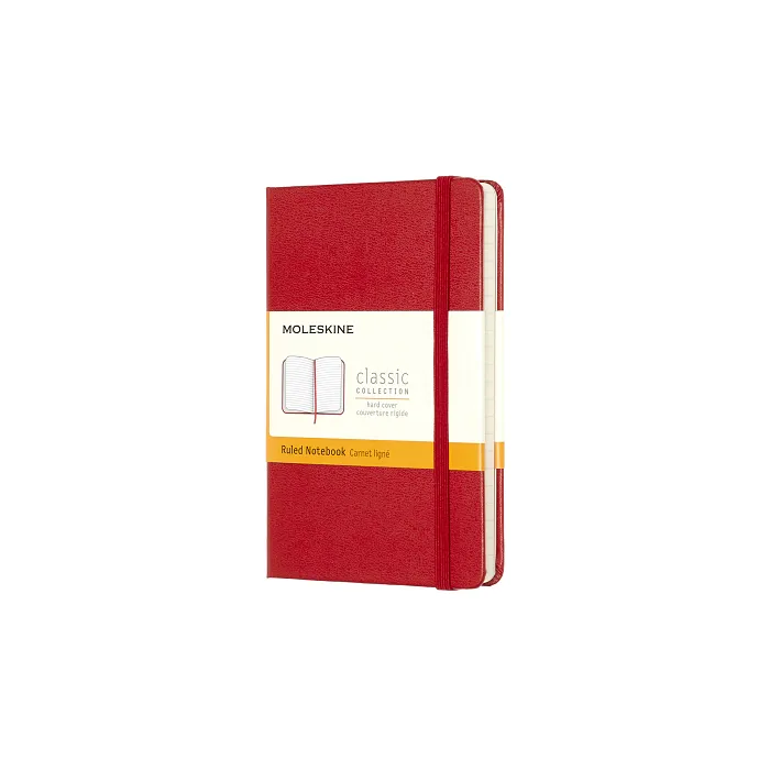 Libreta Clásica De Bolsillo Roja Hoja Rayada Pasta Dura
