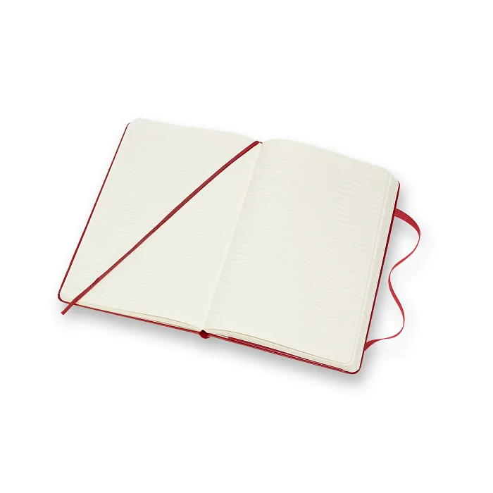Libreta Clásica Grande Roja Hoja Rayada Pasta Dura — Interior 2