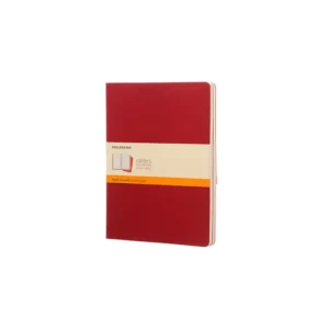Set De 3 Libretas Extra Grandes Rojas Hoja Rayada Pasta Suave — Portada Plana