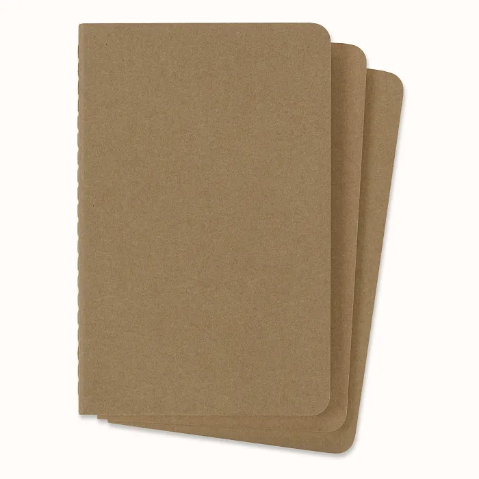 Set de 3 Libretas Bolsillo Color Kraft Hoja Rayada Pasta Suave — Interior 4
