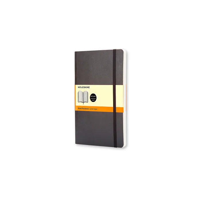 Libreta Clásica De Bolsillo Negra Hoja Rayada Pasta Suave