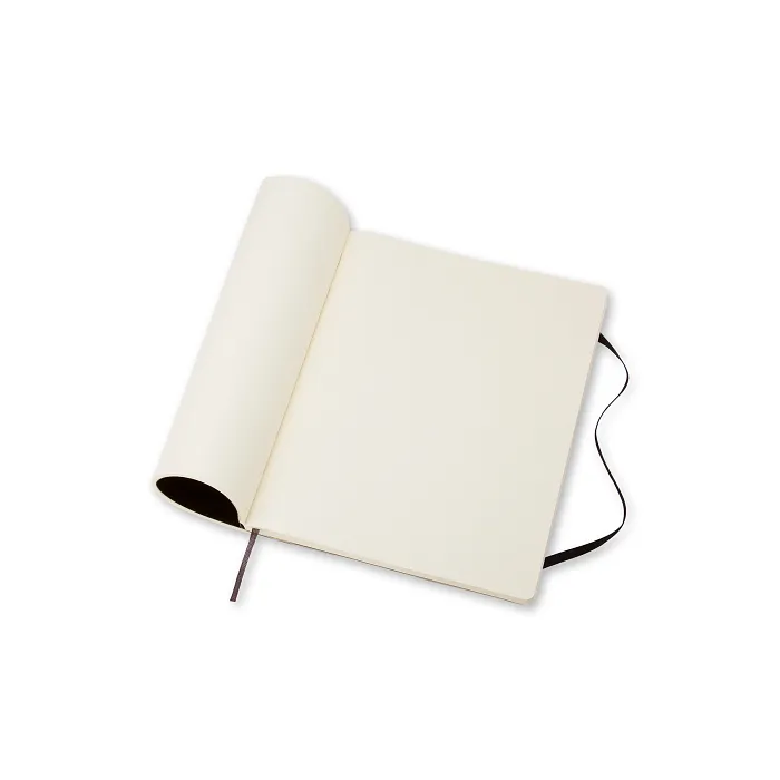 Libreta clásica extra grande negra hoja blanca pasta suave — Interior 2